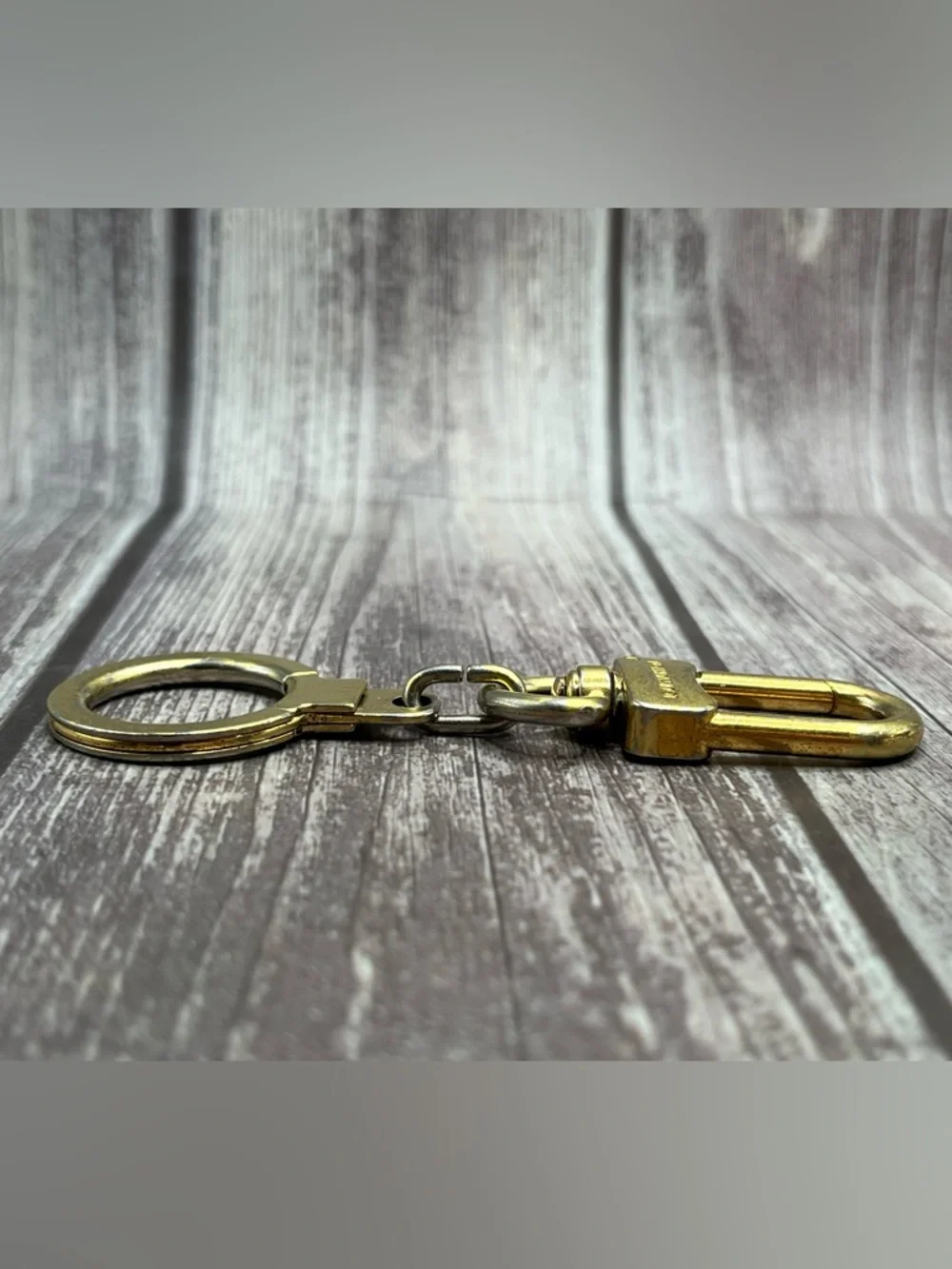 LOUIS VUITTON Anneau Cles Chain Strap Extender Charm Keyholder Key Ring Gold